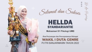 HELLDA SYAHRADIANTIE Sebagai Wakil 1 Duta Genre Banjarmasin 2022